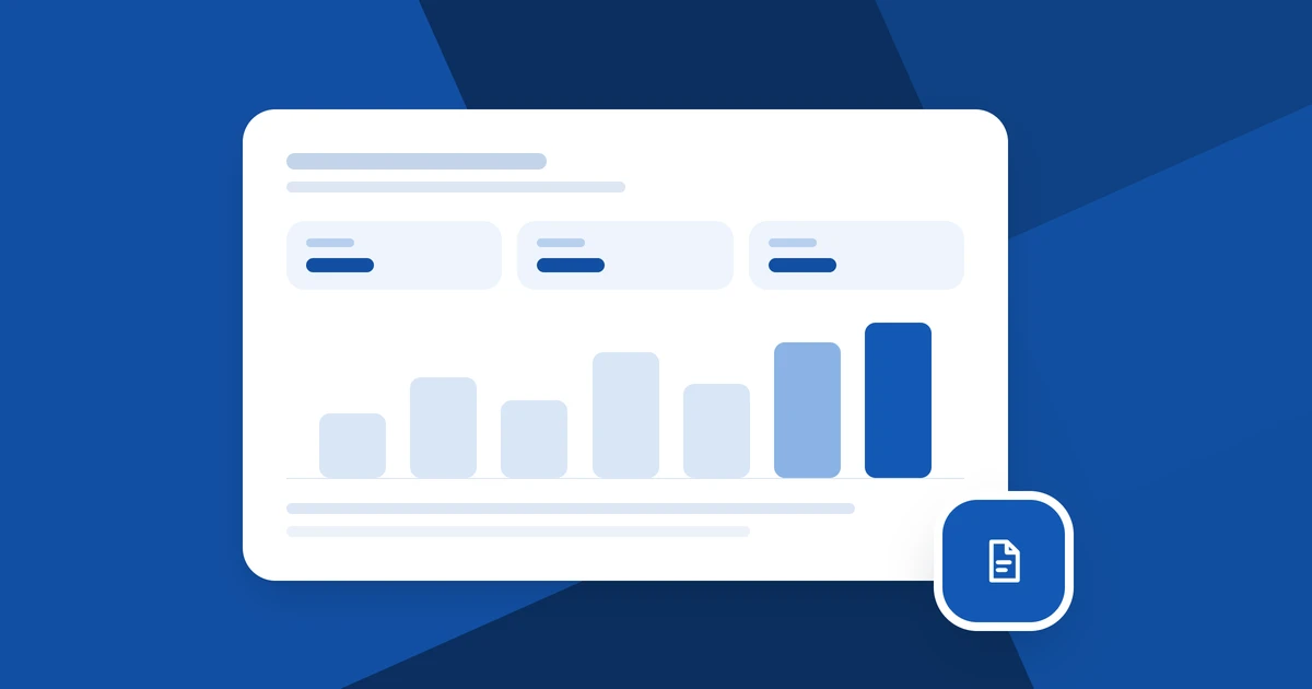 A report with headline numbers and a chart