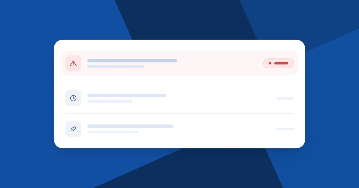 A failed publish highlighted in a list of runs
